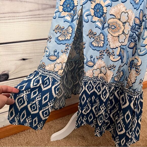 Casa Cabana Blue Paisley Patterned Midi Dress - Picture 8 of 11